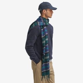 Barbour Yaxley Tartan Scarf in Green Loch