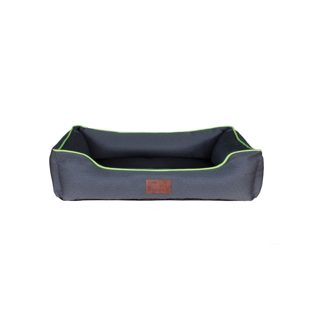 Beddies Waterproof Lounger Dog Bed in Charcoal and Lime