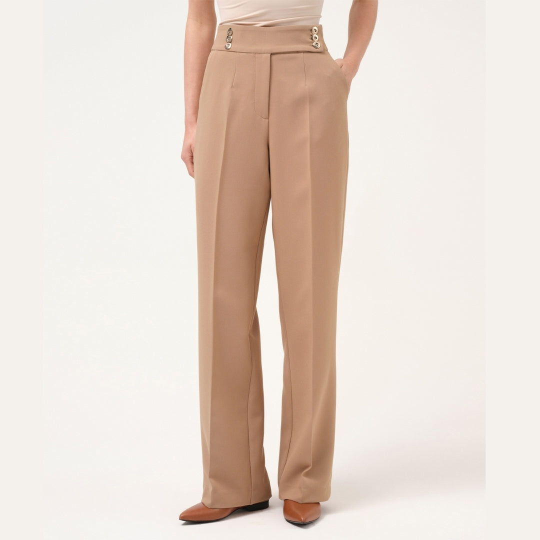 Cristina Barros Trouser Button Strap in Camel