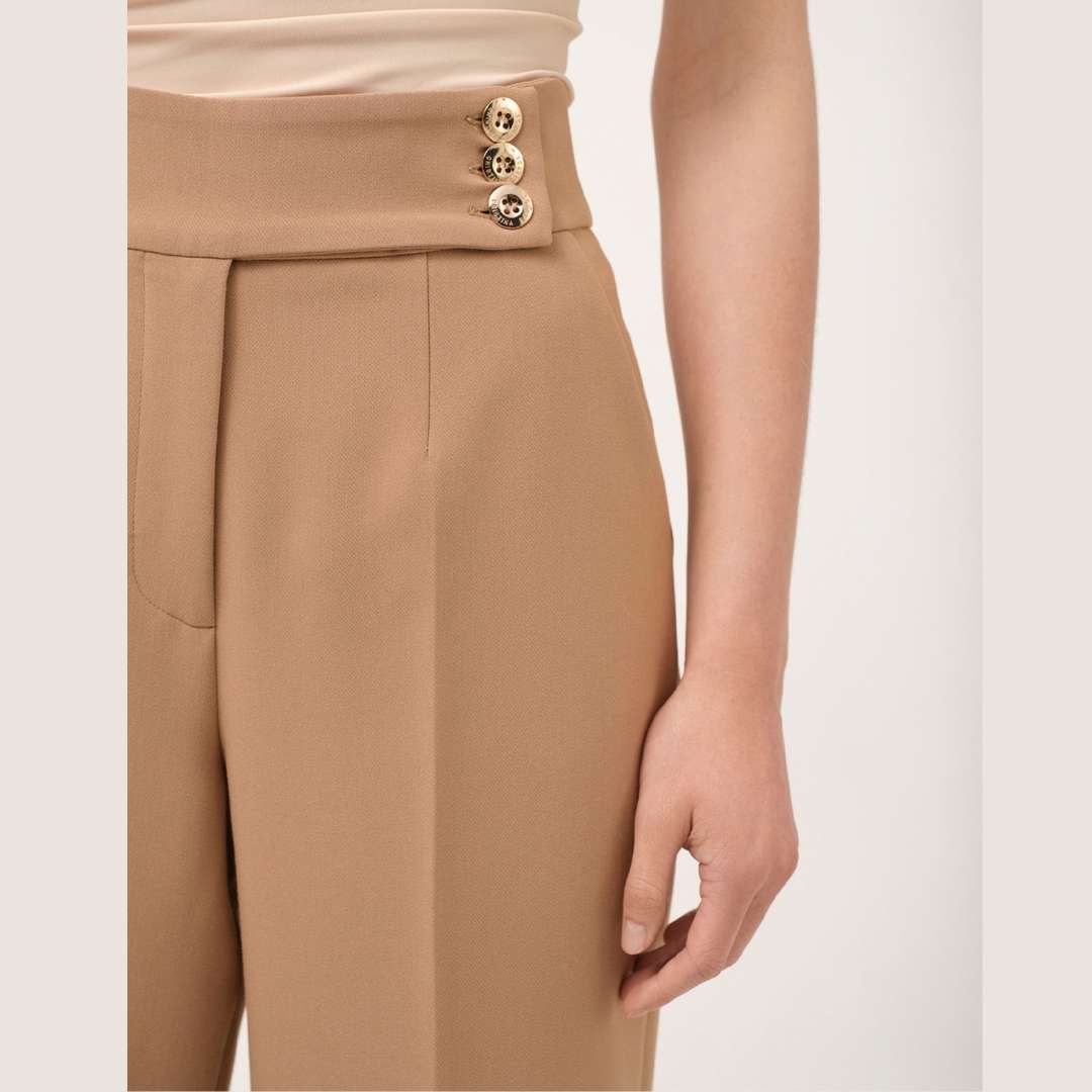 Cristina Barros Trouser Button Strap in Camel