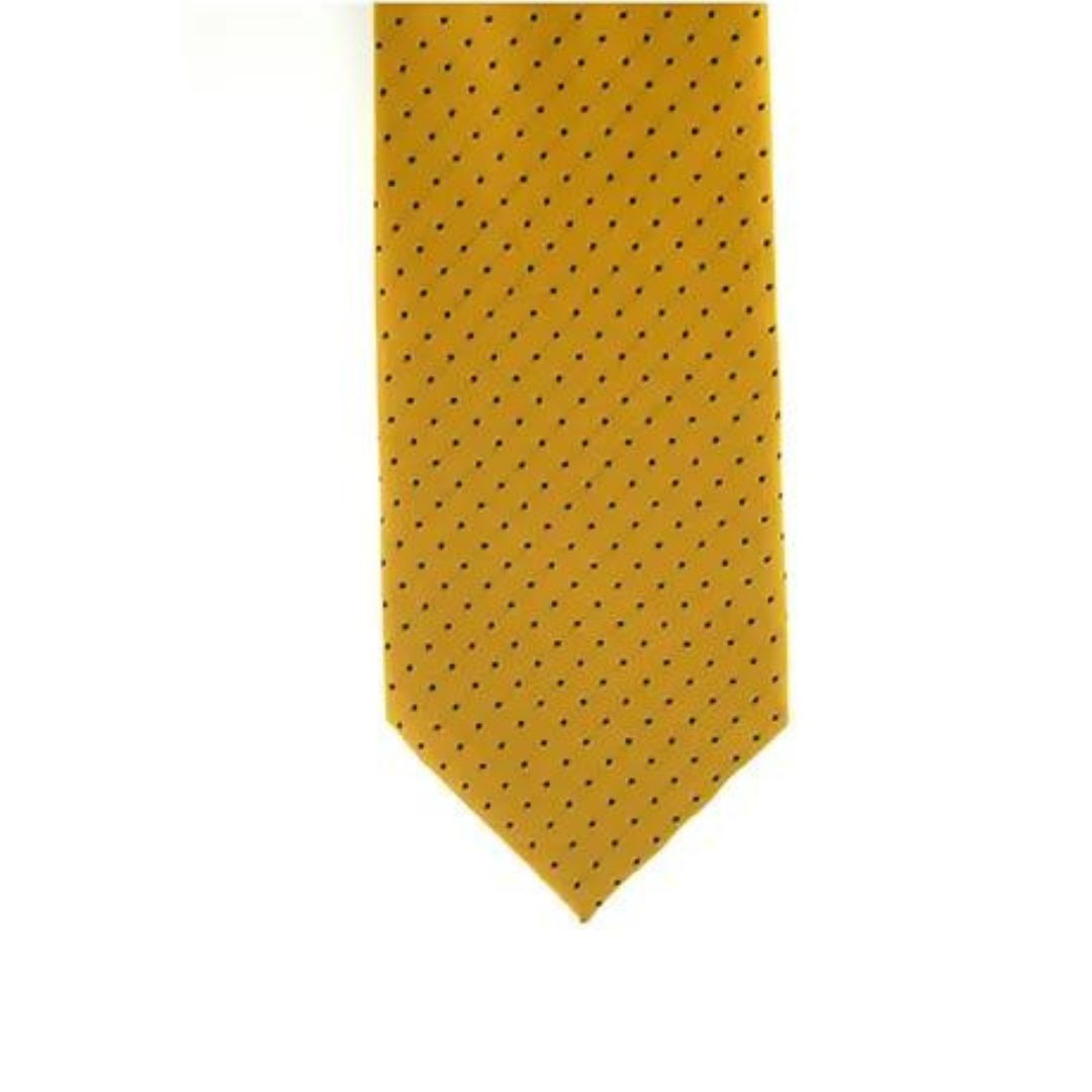 Celtic Equine Showquest Pin Spot Tie in Yellow & Navy