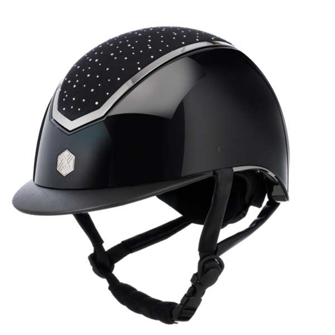 Charles Owen Kylo Hyda Helmet in Black Gloss/Crystal