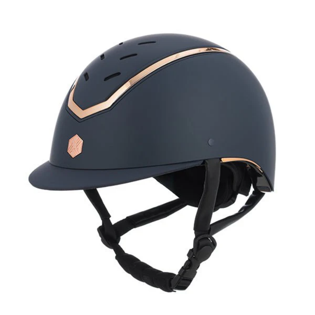 Charles Owen Kylo Hyda Helmet in Navy Matte/Rose Gold