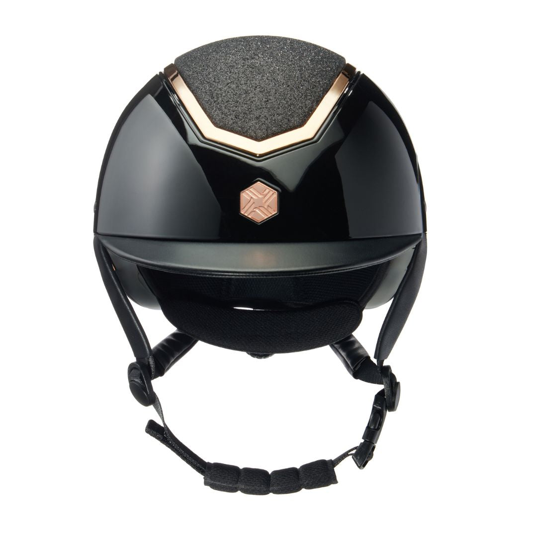 Charles Owen Kylo Helmet in Black Gloss and Rose Gold