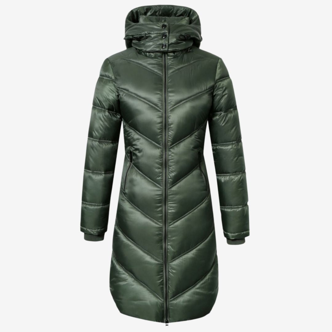 Covalliero Women's Quilted Coat in Opal Green