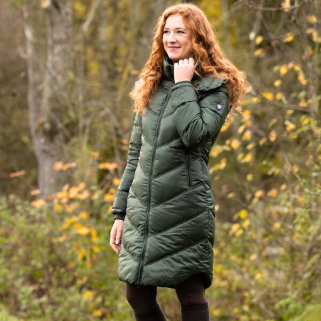 Covalliero Women's Quilted Coat in Opal Green