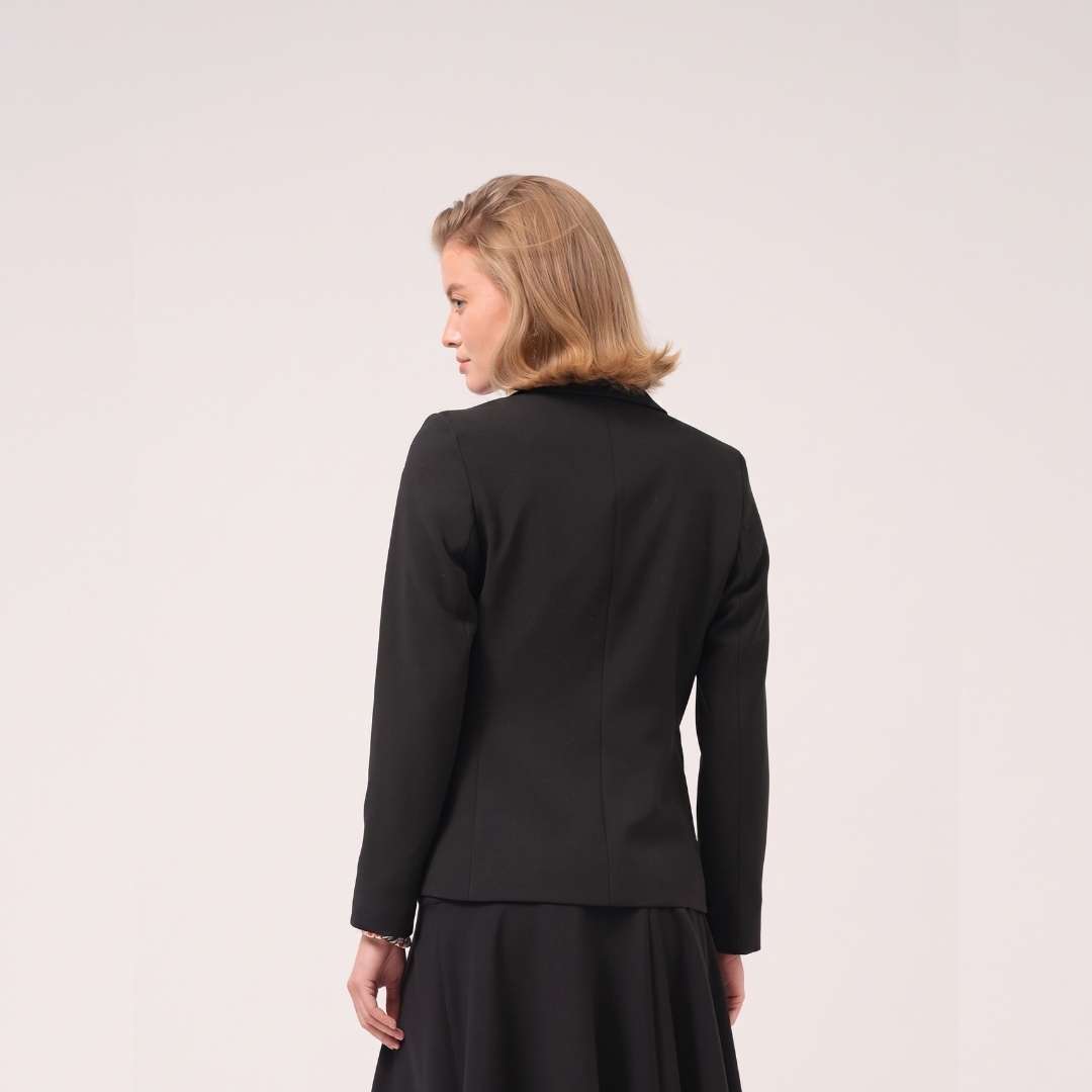 Cristina Barros Blazer with Pocket Appliques in Black
