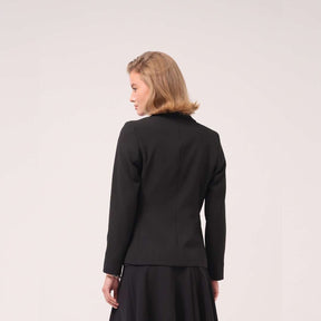 Cristina Barros Blazer with Pocket Appliques in Black