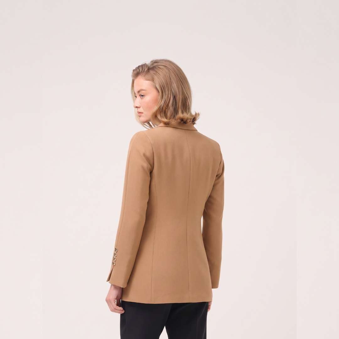 Cristina Barros Classic Blazer in Camel