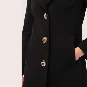 Cristina Barros Fitted Midi Coat in Black