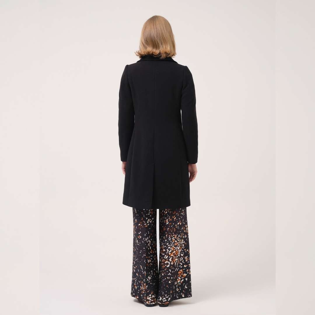 Cristina Barros Fitted Midi Coat in Black