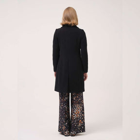 Cristina Barros Fitted Midi Coat in Black