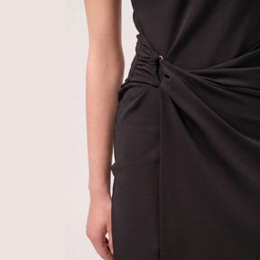 Cristina Barros Long Knit Wrap Dress in Black