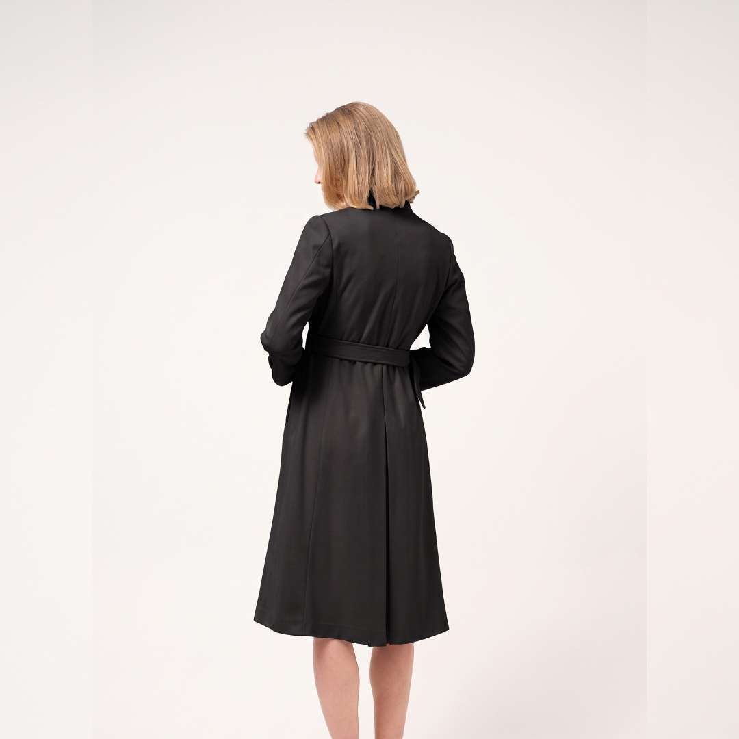 Cristina Barros Long Military Coat in Black