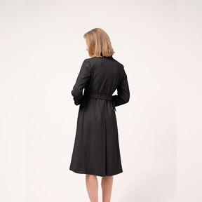 Cristina Barros Long Military Coat in Black
