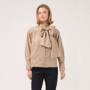 Cristina Barros Mandarin Collar Shirt in Cream