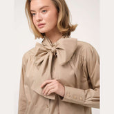 Cristina Barros Mandarin Collar Shirt in Cream
