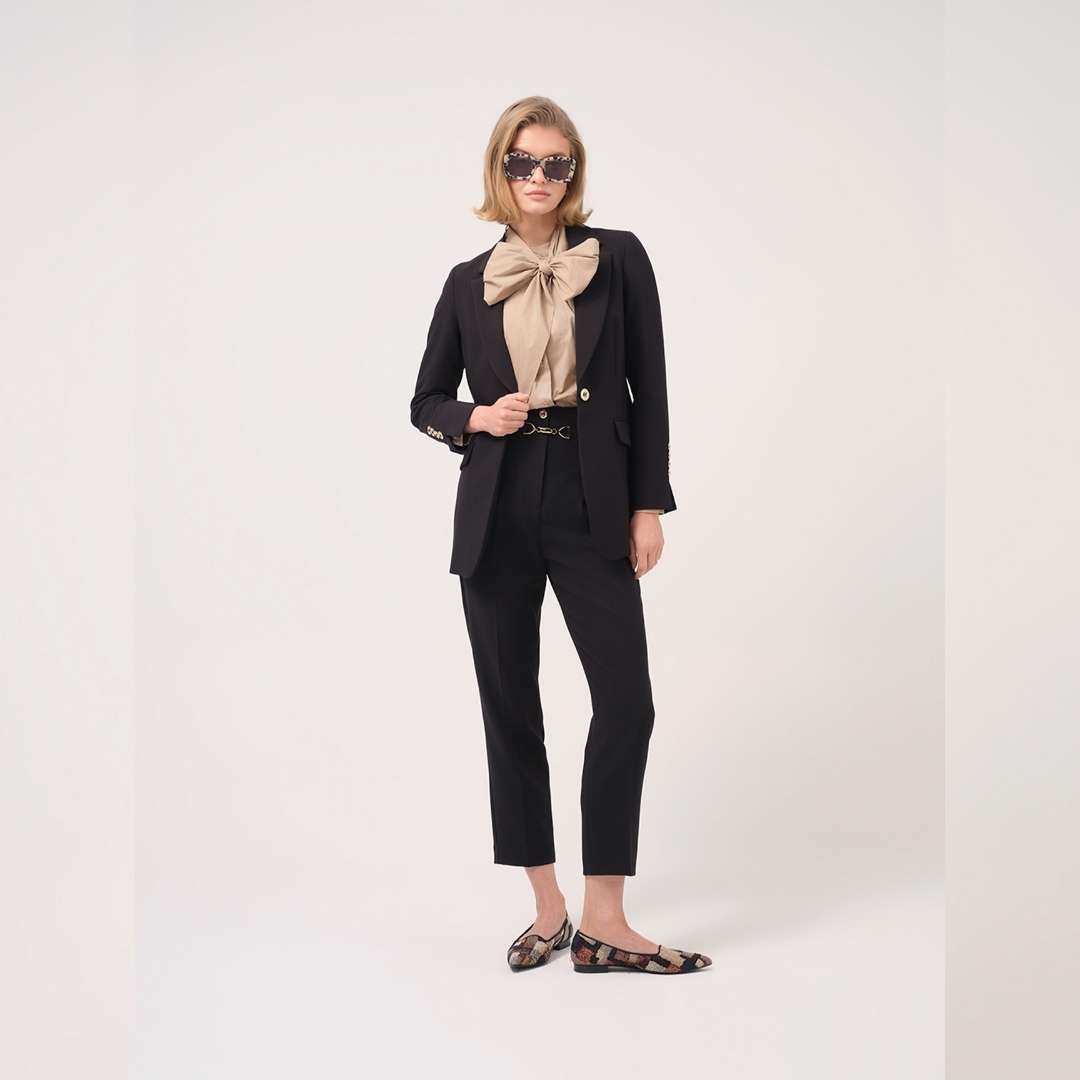 Cristina Barros Mandarin Collar Shirt in Cream