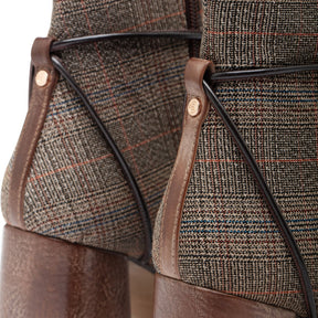 Cristina Barros Plaid Ankle Boots in Brown
