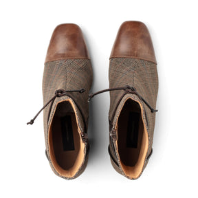 Cristina Barros Plaid Ankle Boots in Brown