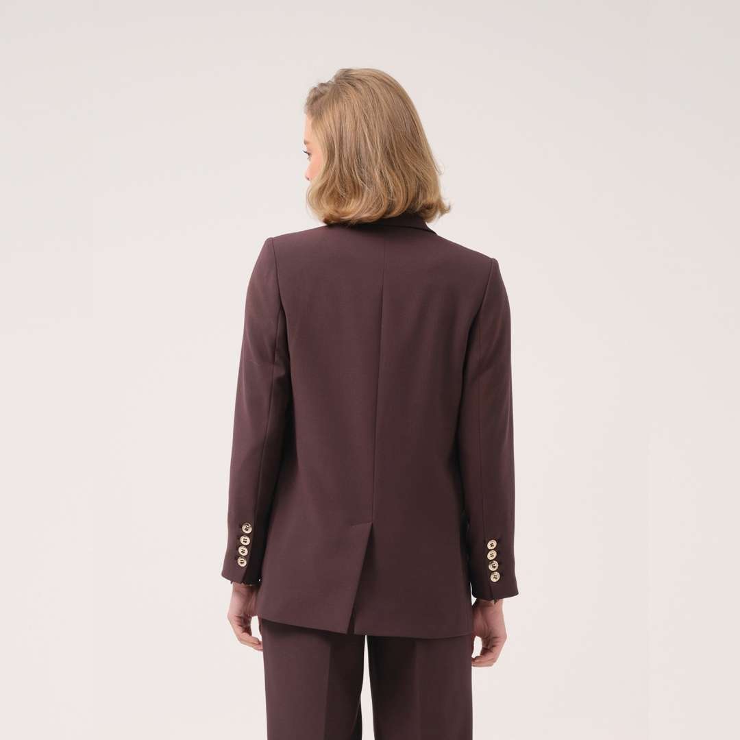 Cristina Barros Plain Blazer in Brown