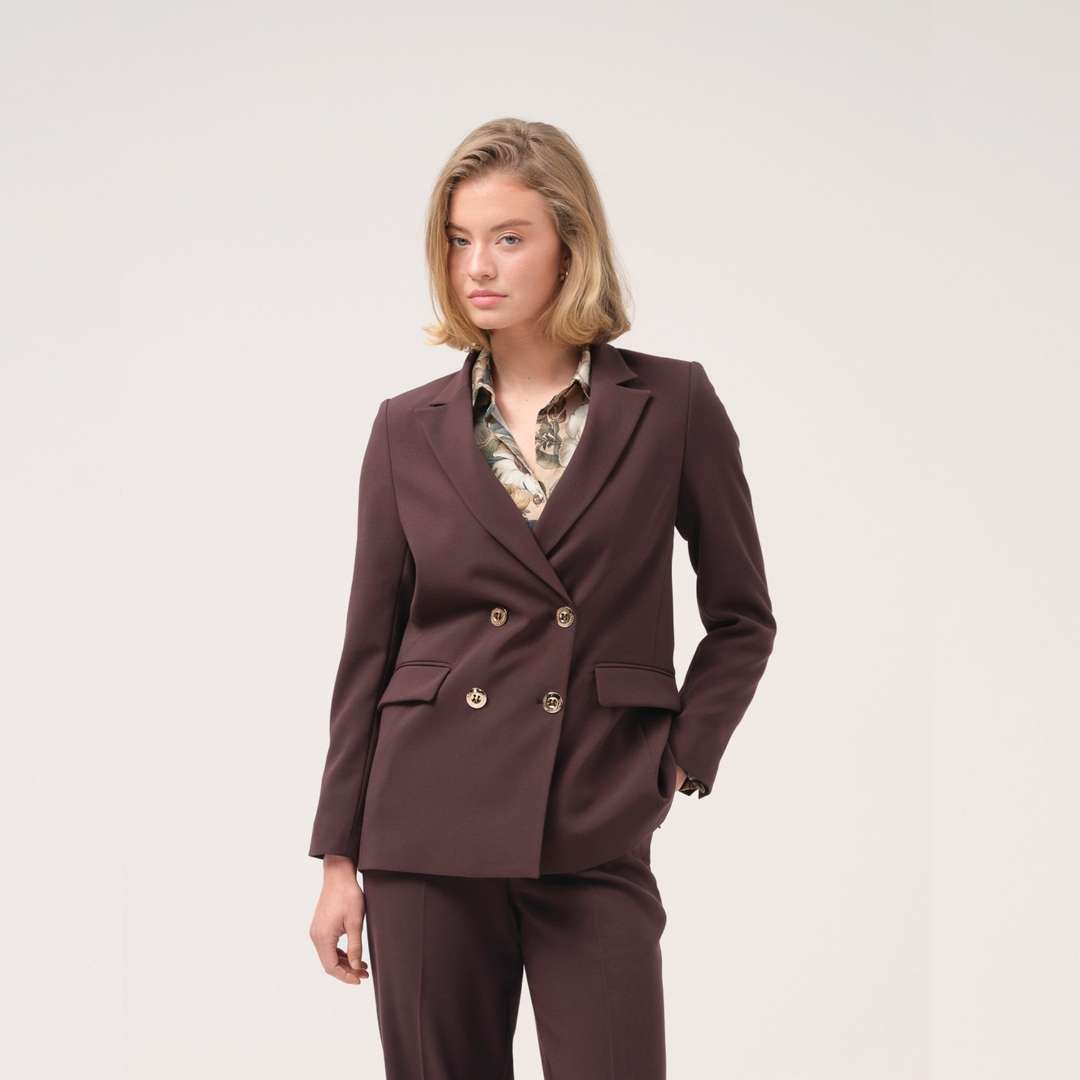 Cristina Barros Plain Blazer in Brown