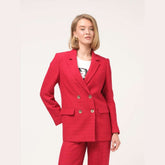 Cristina Barros Tweed Blazer in Red