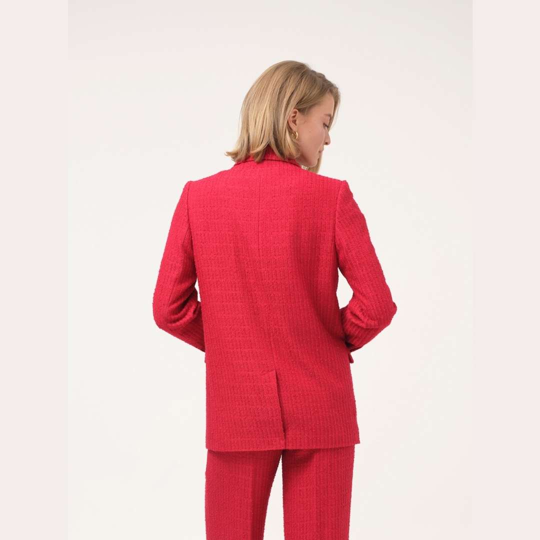 Cristina Barros Tweed Blazer in Red