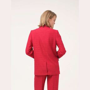 Cristina Barros Tweed Blazer in Red