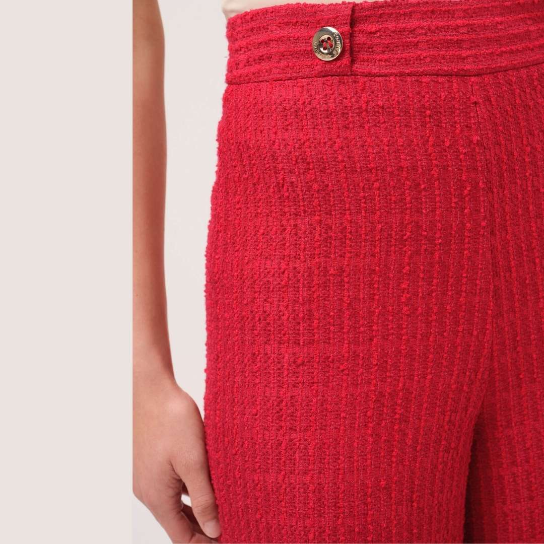 Cristina Barros Tweed Trouser in Red