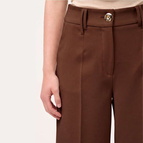 Cristina Barros Wide Leg Trouser in Brown