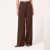 Cristina Barros Wide Leg Trouser in Brown