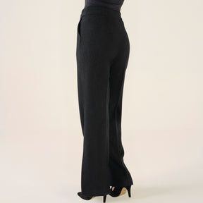 Cristina Barros Women's Chanel Style Wide Trousers in Black