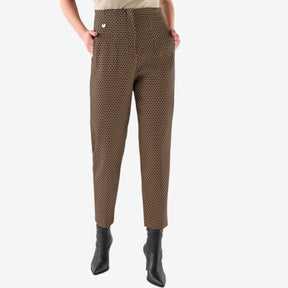 Cristina Barros Women's Check Tailored Trousers in Brown