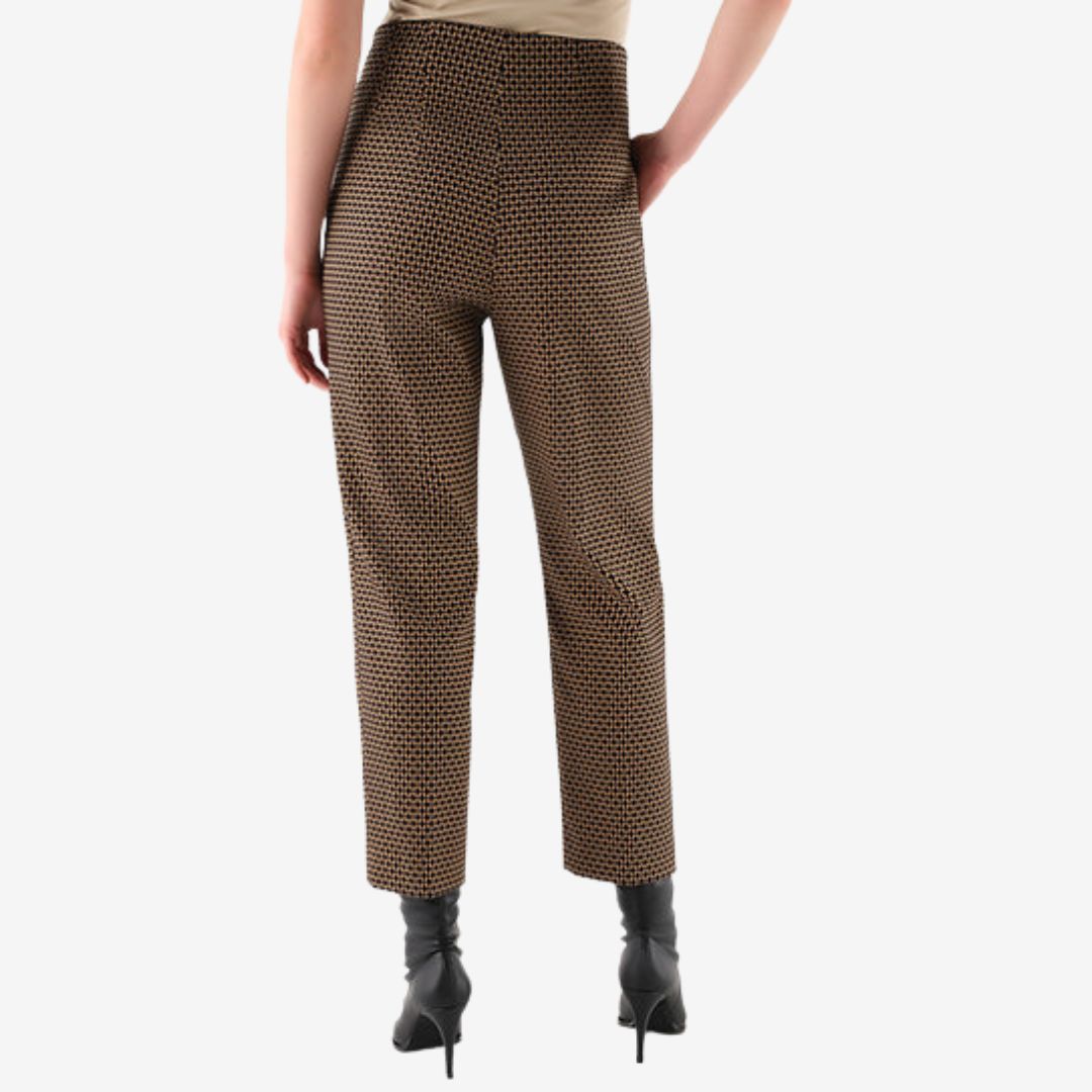 Cristina Barros Women's Check Tailored Trousers in Brown