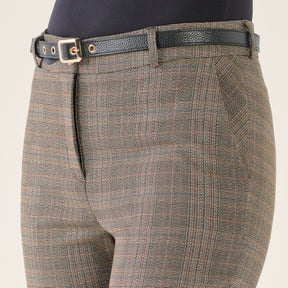 Cristina Barros Women's Classic Plaid Trousers in Grey