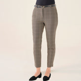 Cristina Barros Women's Classic Plaid Trousers in Grey