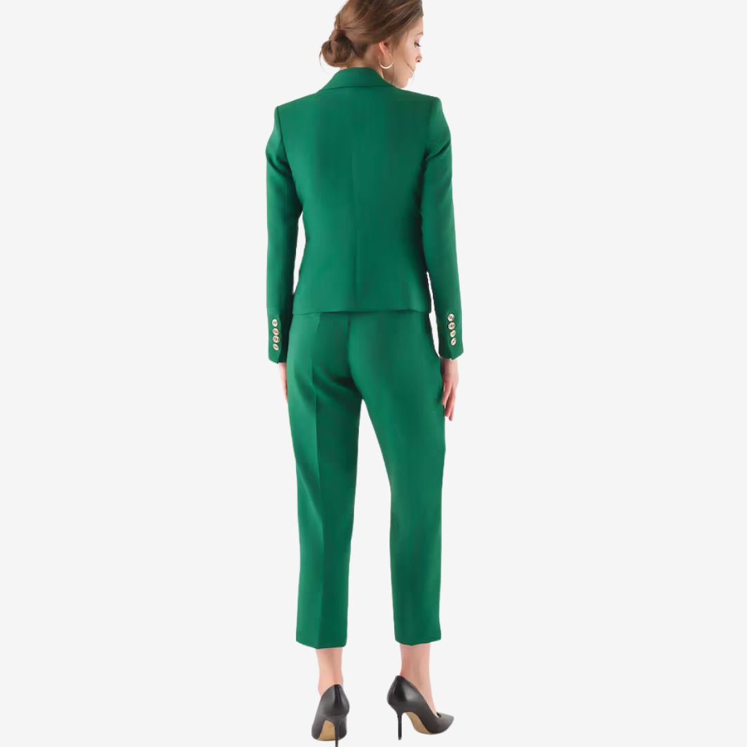 Cristina Barros Women's High-Waisted Tailored Trousers in Green