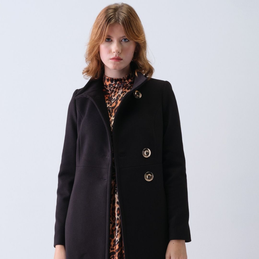 Cristina Barros Women's Long Coat in Black