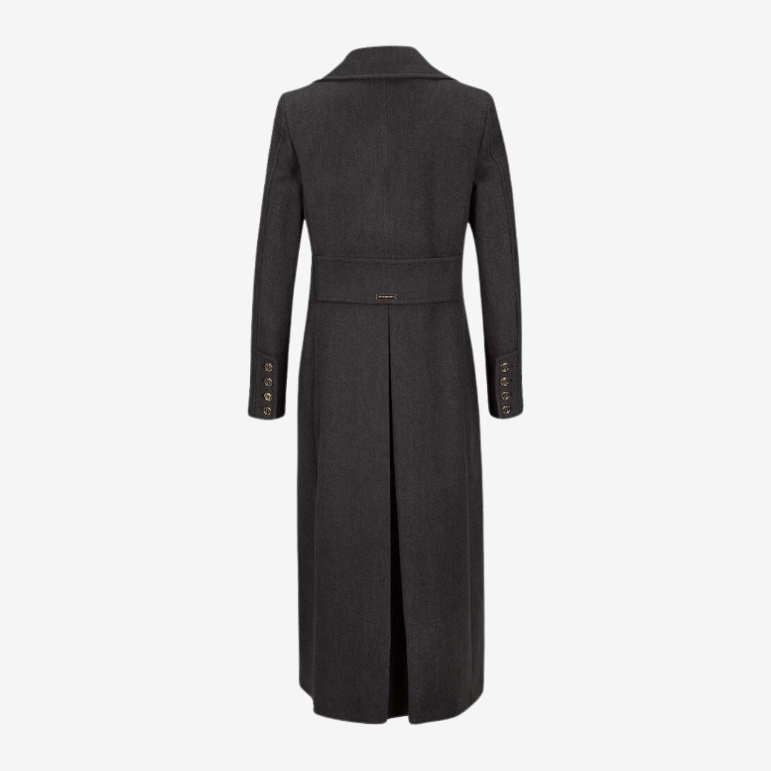 Cristina Barros Women's Long Militaly Coat in Black