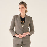 Cristina Barros Women's Plaid Blazer in Grey