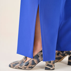 Cristina Barros Women's Plain Wide Trousers in Indigo