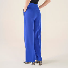 Cristina Barros Women's Plain Wide Trousers in Indigo