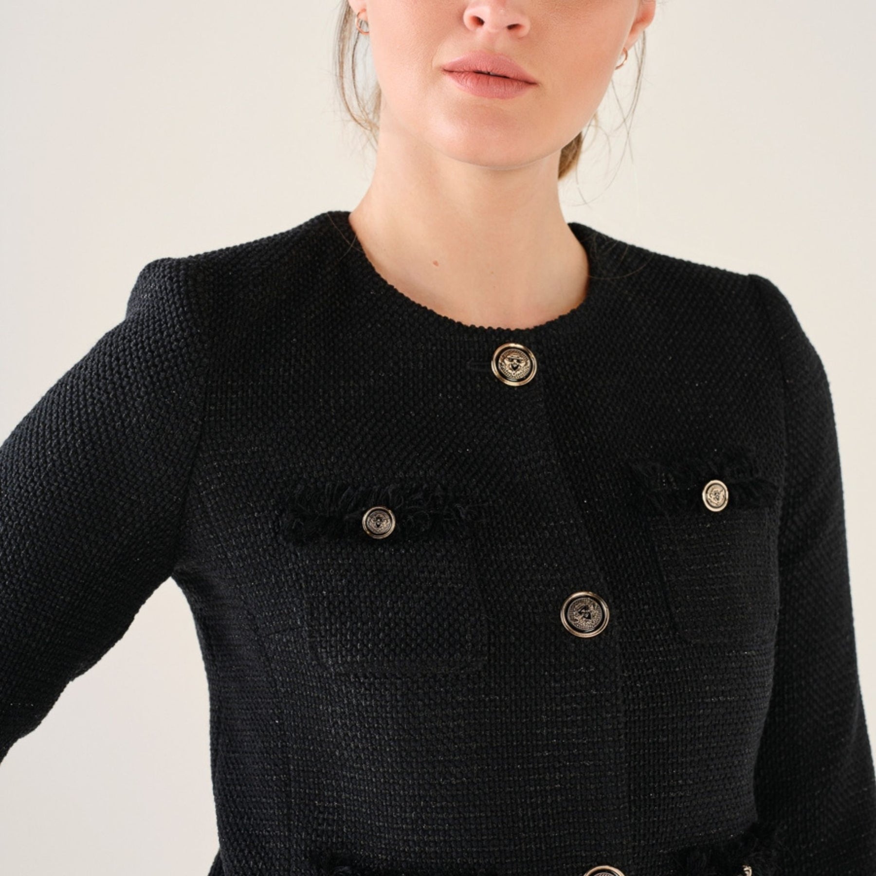 Cristina Barros Women's Short Chanel-Style Coat in Black