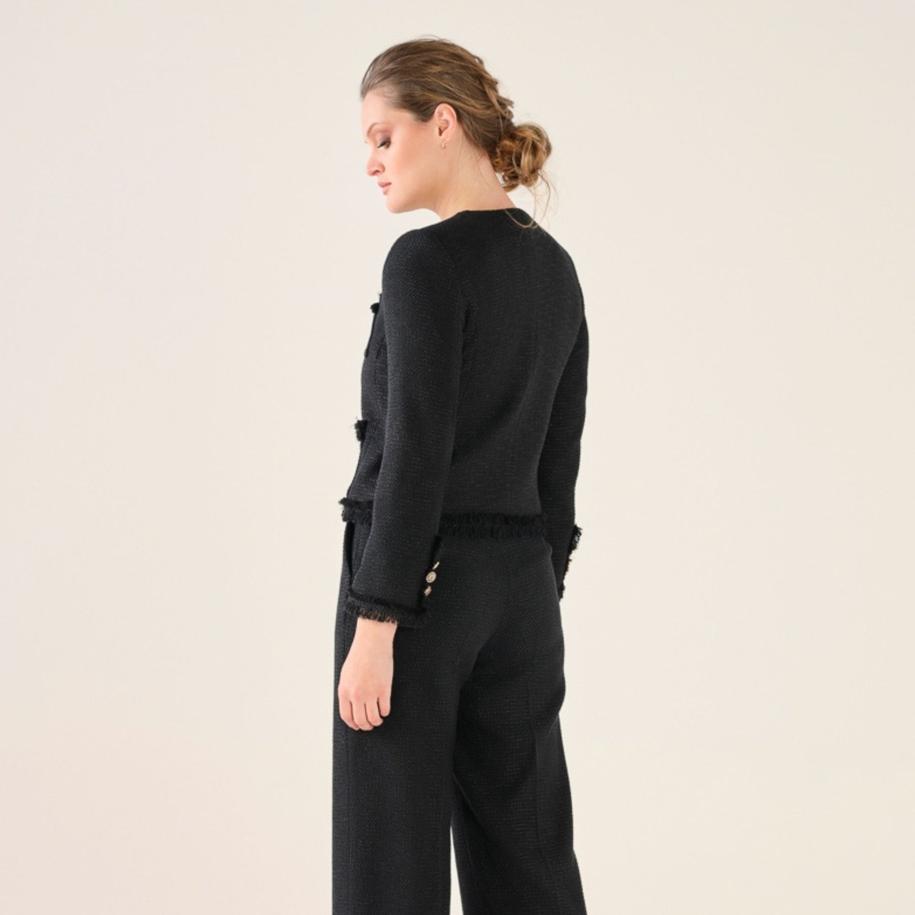 Cristina Barros Women's Short Chanel-Style Coat in Black