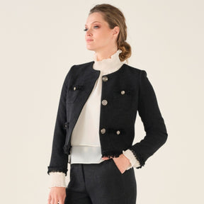 Cristina Barros Women's Short Chanel-Style Coat in Black