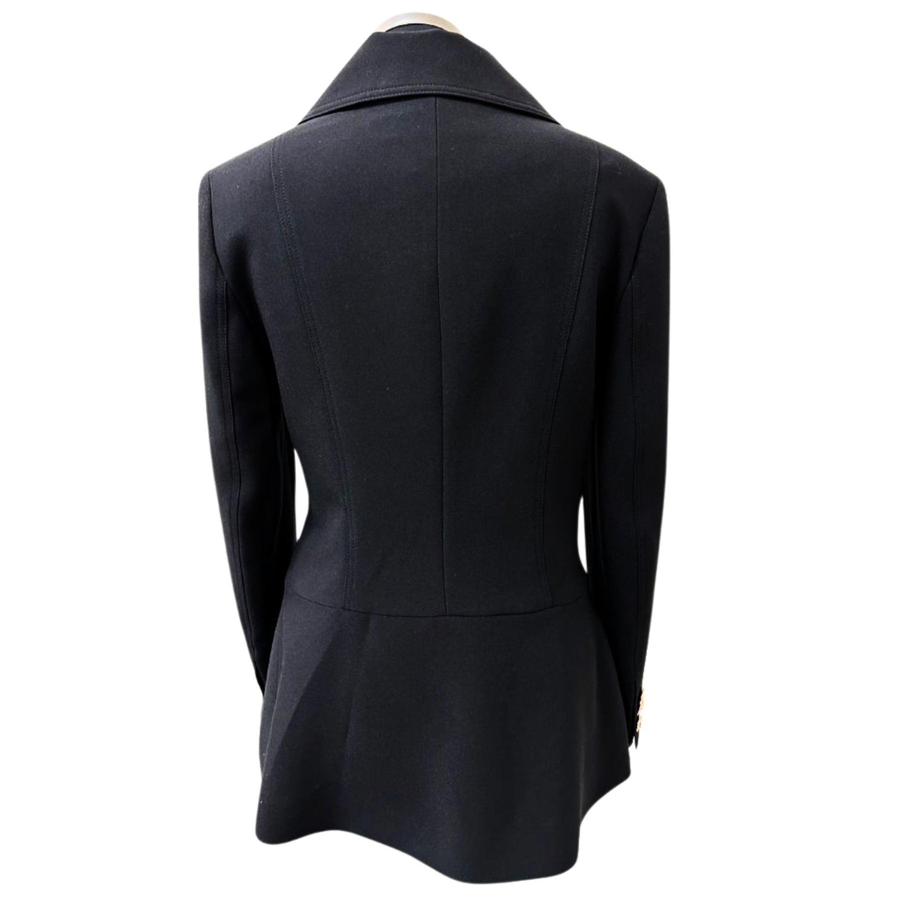 Cristina Barros Women's Waisted Blazer in Black with Peplum