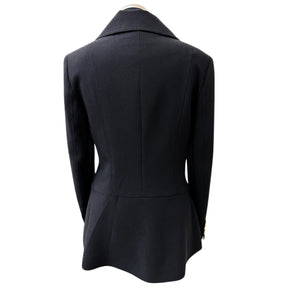 Cristina Barros Women's Waisted Blazer in Black with Peplum