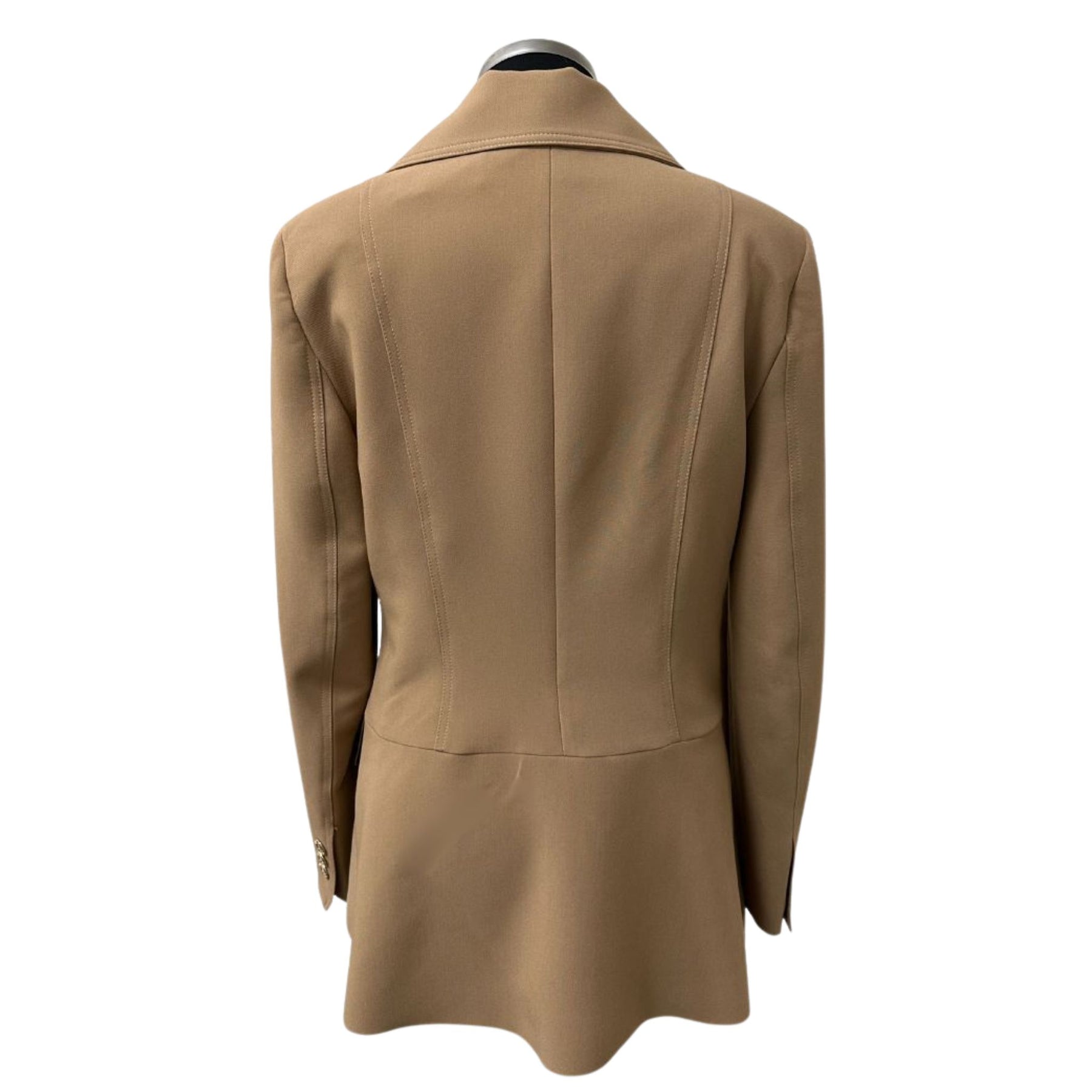Cristina Barros Women's Waisted Blazer in Camel with Peplum