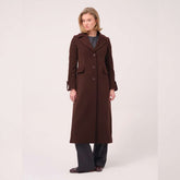 Cristina Barros Woven Overcoat in Brown